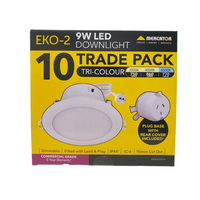 Mercator Eko II 9W LED Downlight 10pk with Plug Bases