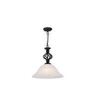 MDA Geneva 1 Light Pendant Matt Black
