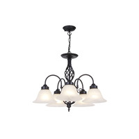 MDA Geneva 5 Light Pendant Matt Black