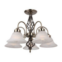 MDA Geneva 5 Light Pendant Antique Brass