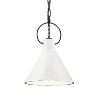 MDA Ivy 1 Light Porcelain Pendant White with Black