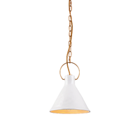 MDA Ivy 1 Light Porcelain Pendant White with Gold