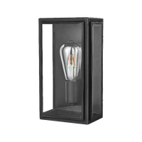MDA Kent 1Lt Solid Brass Outdoor Wall Light Black