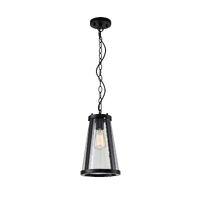 MDA Lauren Small 20cm Glass Pendant Black
