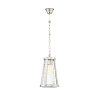 MDA Lauren Small 20cm Glass Pendant Polished Nickel