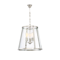MDA Lauren Large 48cm Glass Pendant Polished Nickel
