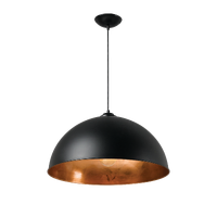 MDA Newport Medium 50cm Dome Pendant Light Black/Copper Leaf