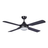 Martec Discovery II 1320 Ceiling Fan Matt Black with Light