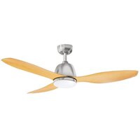 Martec Elite Ceiling Fan Brushed Nickel/Bamboo with Light