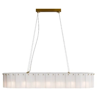 Calibo Mirage 1000mm Brass and Alabaster 14 Light E14 Linear Pendant Light