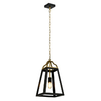Telbix Monteal 1 Light Pendant Antique Gold and Black