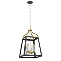 Telbix Monteal 4 Light Pendant Antique Gold and Black