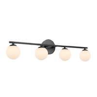 Telbix Moran 4 Light Wall Light Black and Opal Matt