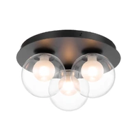 Telbix Mosari 3 Light Ceiling Light Black
