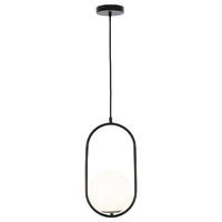 Mercator Ava 1 Light Pendant Black Opal Glass