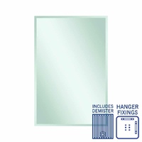Thermogroup Ablaze Montana 1200 x 800mm Rectangular Hanger Mount 25mm Bevel Edge Mirror with Demister