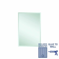 Ablaze Montana Frameless Mirror with Demister Glue-to-Wall 600x900mm