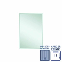Thermogroup Ablaze Montana 600 x 900mm Rectangular Hanger Mount 25mm Bevel Edge Mirror with Demister