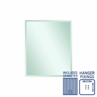 Thermogroup Ablaze Montana 900 x 750mm Rectangular Hanger Mount 25mm Bevel Edge Mirror with Demister
