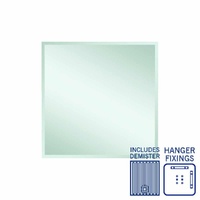Thermogroup Ablaze Montana 900 x 900mm Square Hanger Mount 25mm Bevel Edge Mirror with Demister