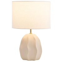 Mercator Kove Ceramic Table Lamp Off White Linen Shade