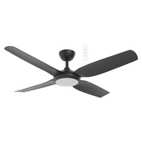 Martec Viper DC 4 52" Matt Black Smart DC Ceiling Fan with LED Light and WiFi Remote