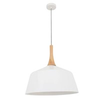 CLA Lighting Nordic Medium 60W E27 Scandinavian Pendant Light White & Blonde Wood