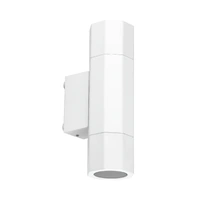 CLA Octo White GU10 Exterior Octagonal Up Down Pillar Light IP65