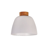 Oriel Lighting Tommy DIY B22 Batten Fix Shade White with Timber Accent