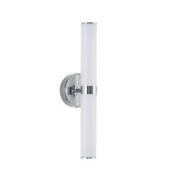 Oriel Sassy Chrome Ribbed Tri-Colour LED Wall Light