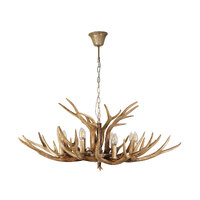 Oriel Lighting Hyort 8 Light Deer Antler Pendant Natural