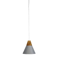Oriel Lighting Trigo 20 E27 Pendant Grey with Timber Accent