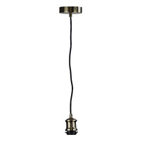 Oriel Lighting Albany 1800mm E27 Vintage Cord Suspension Antique Brass