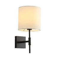 Oriel Bella Wall Light Black/White Shade