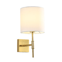 Oriel Bella Wall Light Satin Brass/White Shade