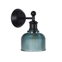 Oriel Brighton Holophane Glass Wall Light Blue