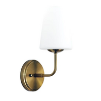 Oriel Hopley Glass Wall Light Satin Brass