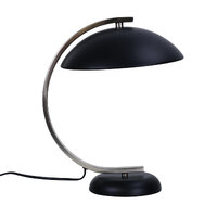 Oriel Deco Black Brushed Chrome Table Lamp