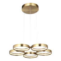 Cougar Olympus 5 Light Led Pendant Gold