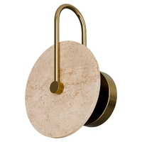 Calibo Orville 200mm Brass and Natural Travertine 5W LED Backlit Wall Light