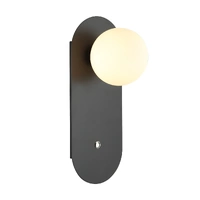 CLA Ovalis Round Opal Wall Light Black