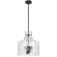 Telbix Perron 4 Light Pendant Black Textured Glass