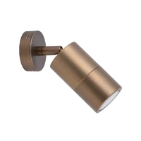 CLA Solid Brass Adjustable Wall Pillar Light Aged Brass IP65