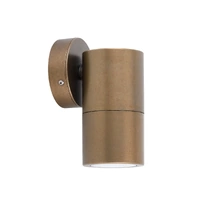 CLA Solid Brass Wall Pillar Light Fixed Aged Brass IP65