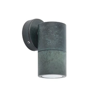 CLA Solid Brass Pillar Light Fixed Head Patine IP65