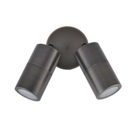 CLA Solid Brass Double Adjustable Wall Pillar Light Rustic Brass IP65