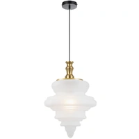 Telbix Privas 38cm Pendant Light Antique Gold Frost Glass
