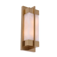CLA Puente Interior Rectangular Marble Wall Light with Brass Highlight