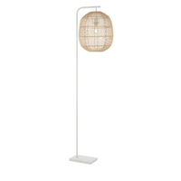 Telbix Rana 40cm Floor Lamp Natural Rattan