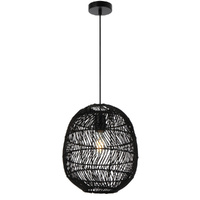 Telbix Rana 30cm Pendant Light Black